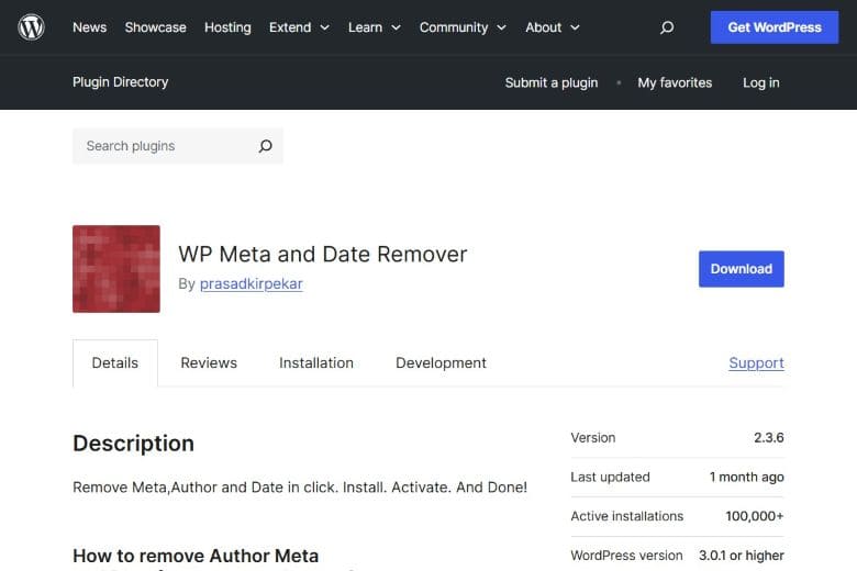 WP Meta and Date Remover